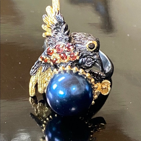 Adorable Genuine Black Tahitian Pearl Ring - Picture 10 of 17